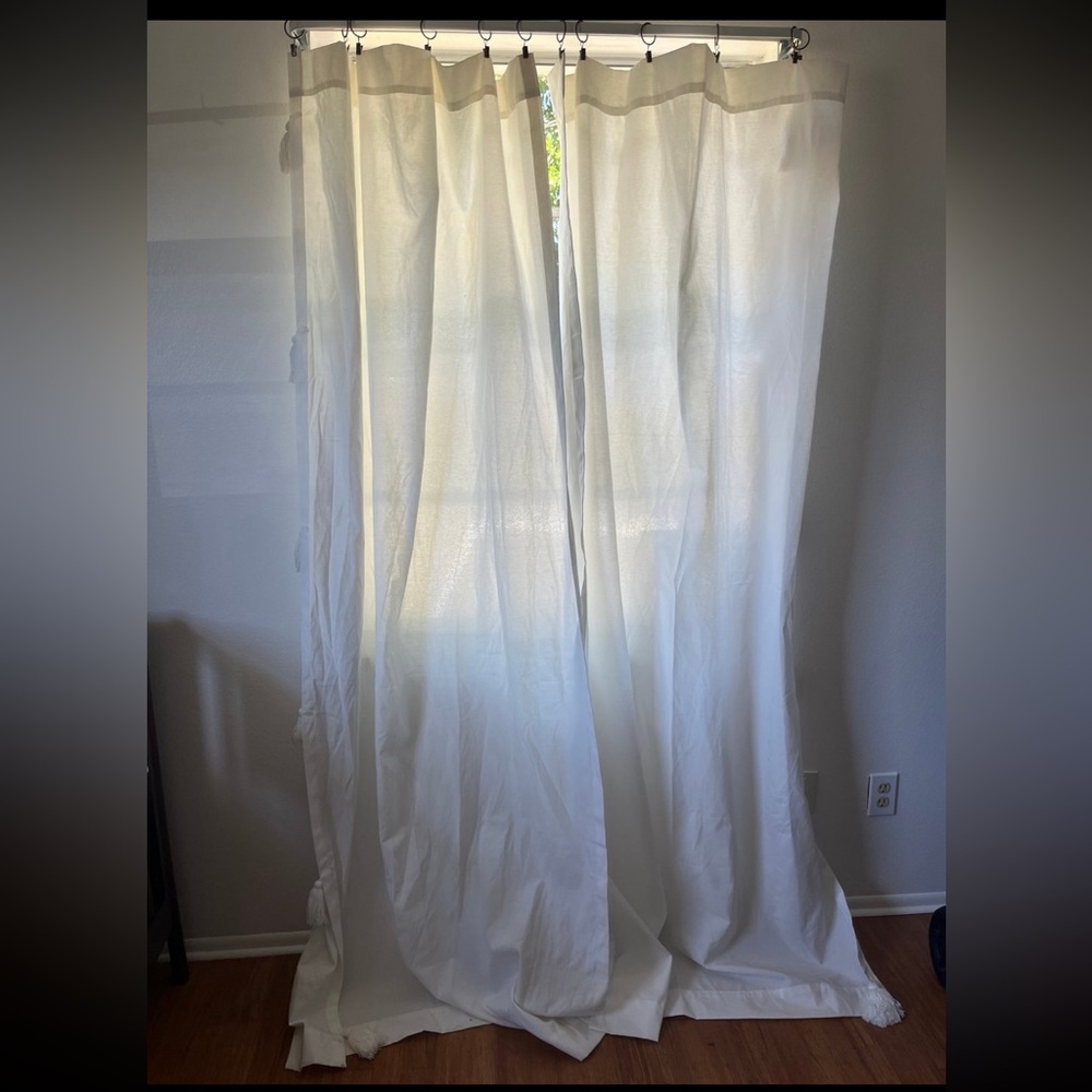 Two sets of Peri Home Pom Pom Curtains